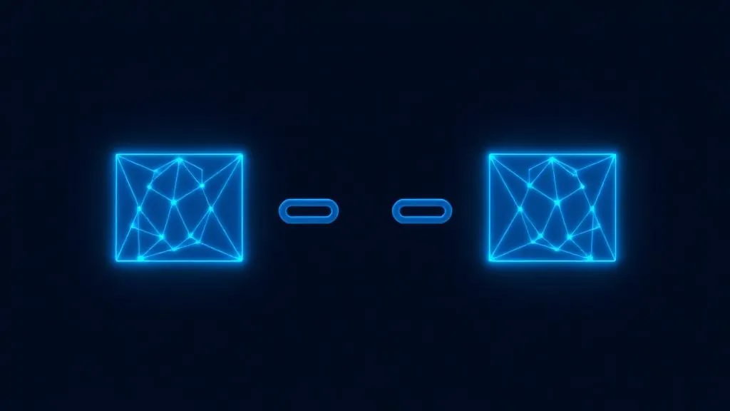 Cross-chain governance execution Two blockchains connected by a bridge for cross-chain governance execution