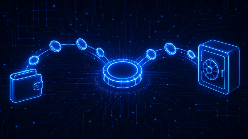DAO crypto explained DAO crypto explained with governance tokens flowing from wallets into a voting contract and treasury