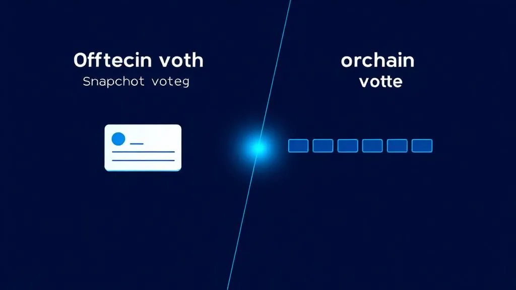 Snapshot vs onchain voting Comparison of offchain Snapshot voting and onchain voting on a blockchain